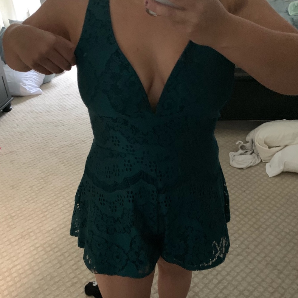 Dark green dressy romper